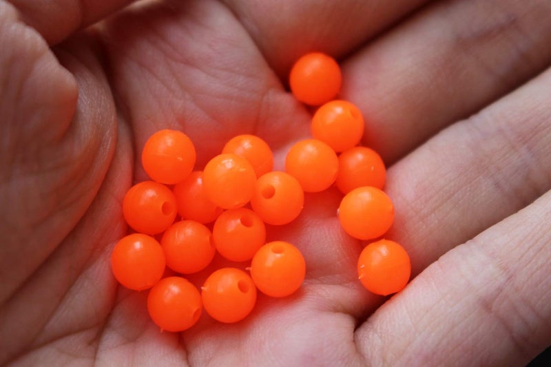 Tigofly 200 pcs/lot Plastic 5.7mm Round UV Hot Orange Fishing Beads Hard Floating Bobber Bulk Beads Fishing Accessories - Image 3